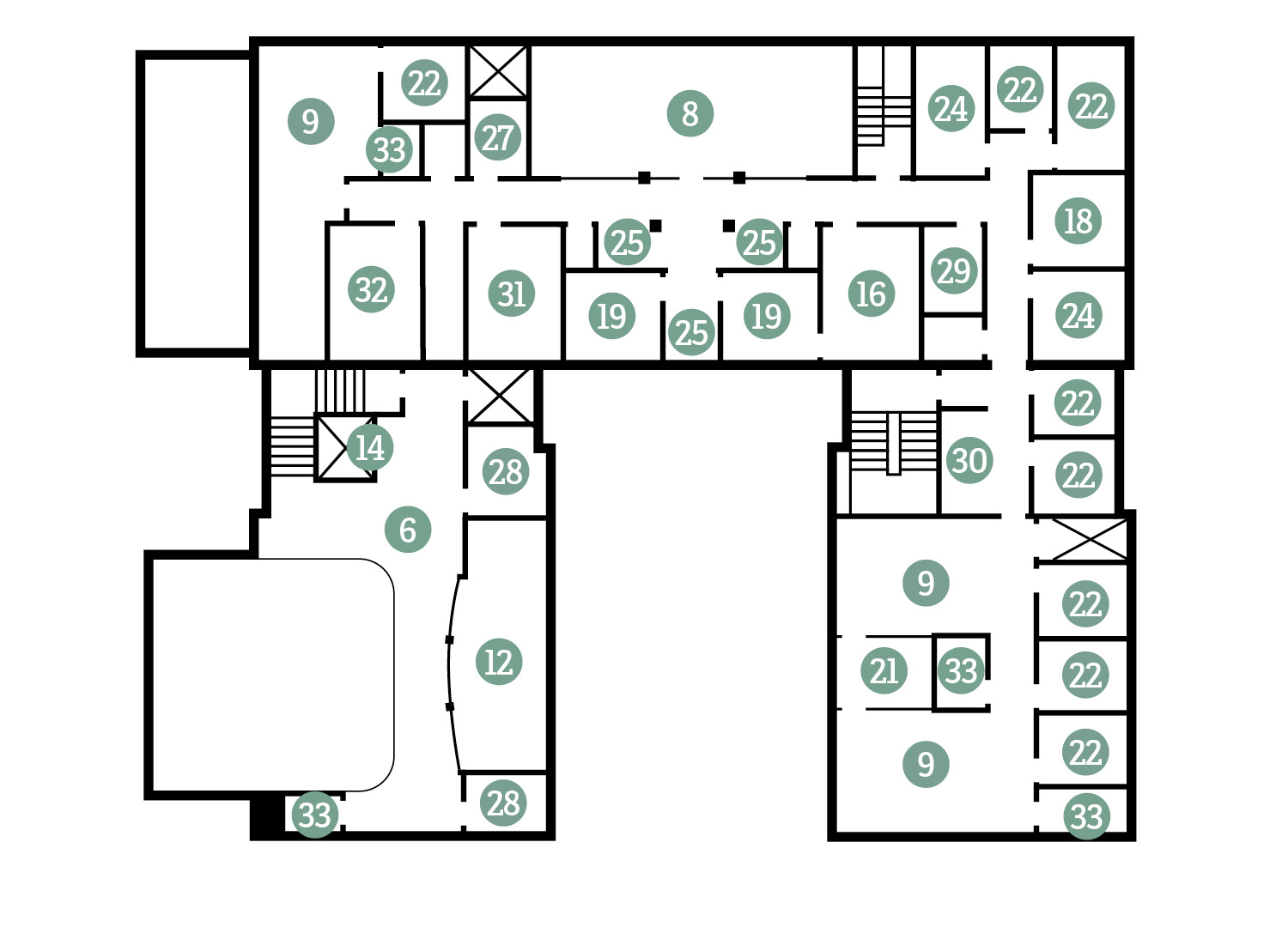 Gates Hall Second Floor Map