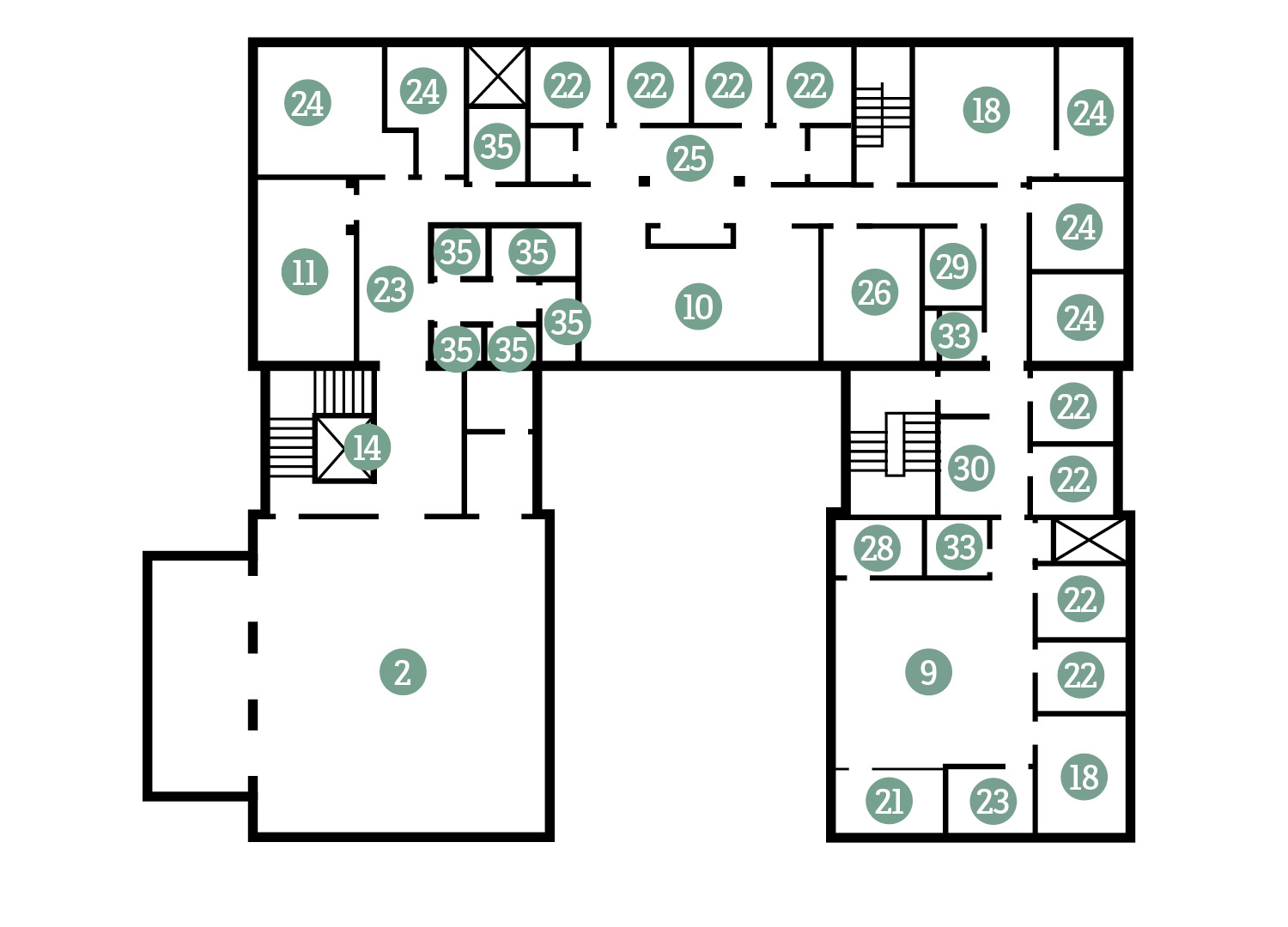 Gates Hall Third Floor Map